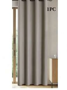 1pc Solid Color Waterproof & Blackout Window Curtain, Modern Simple Heat Insulation Curtain Suitable For Outdoor, Bedroom, Living Room Decoration Gifts Birthday Graduation