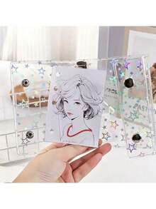 Set de classeur à anneaux transparent et coloré au format A6 A7 M5, avec couverture de classeur minimaliste à 6 anneaux, livre d'autocollants, album de timbres, colle, agenda personnalisable, journal, cahier coloré - Multicolore - Voir 7