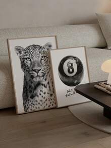 1/3pcs Frameless Set Of 3 Black White Leopard Print Wall Art, Stockholm Modern Aesthetic Poster, Y2K Animal Pattern Print, Chic Apartment Decor For Living Room, Bedroom, Dorm | Scandinavian Style, Room Decor, Vintage Prints, Dorm Essentials - Multicolor - View 7