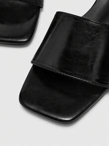 CUCCOO BIZCHIC 女士方头时尚休闲日常穿搭细跟拖鞋 - 棕色 - 查看 3