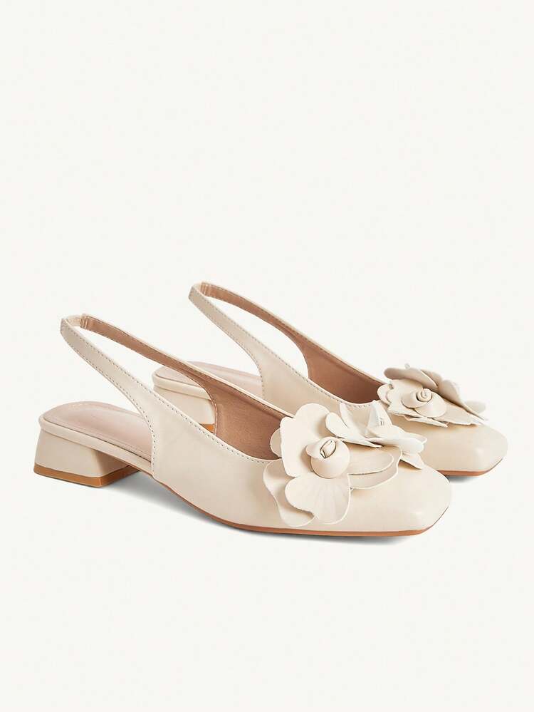 CUCCOO CHICEST Women's Casual Minimalist Flats With 3D Flower Decor For Christmas Elegant Shoes Wedding Shoes Summer Shoes Bride Shoes