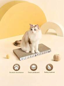 超大号猫抓板，专为大型猫咪设计，采用耐用瓦楞纸板制成，底部防滑，双面波浪纹设计，可磨爪并保护家具，是室内猫咪减压的理想玩具。 - 彩色 - 查看 4