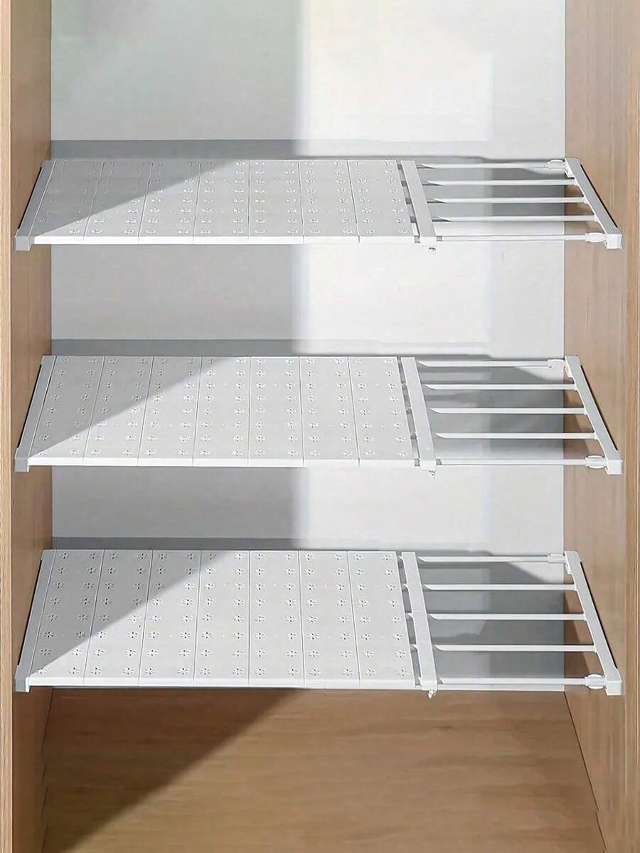 1 件装可调节隔板，适用于衣柜、厨房、浴室 - 节省空间的可伸缩隔板，无需钻孔