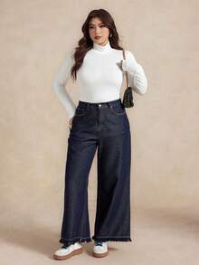 Dazy Plus قميص داخلي بياقة عالية ذو لون أحادي، مناسب للربيع/الصيف/الخريف رمضان - أبيض - مشاهدة 5