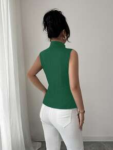 Selianne 时尚复古INS风装饰纽扣前开襟女式衬衫 - 橄欖綠 - 查看 2