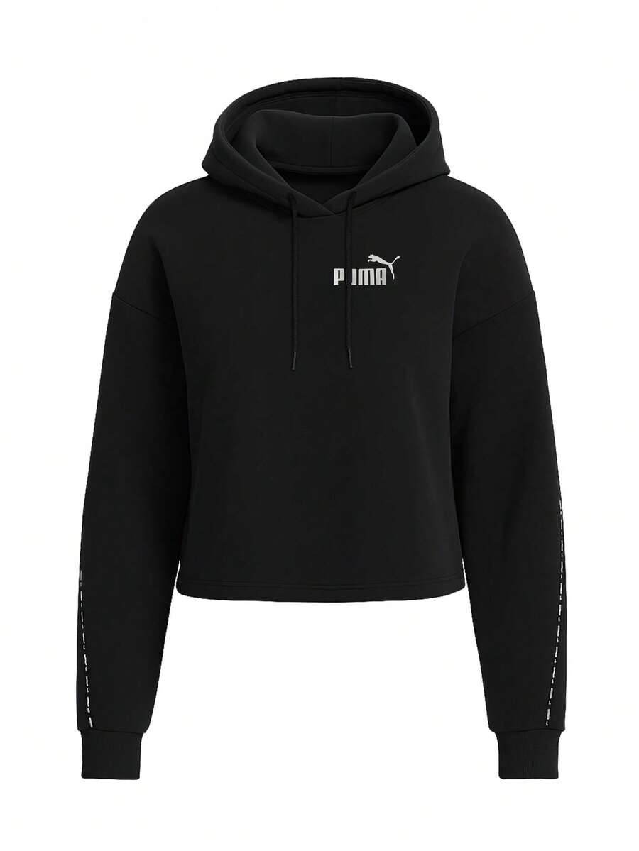Puma Power Tape Women Hoodie Black - Black - View 1