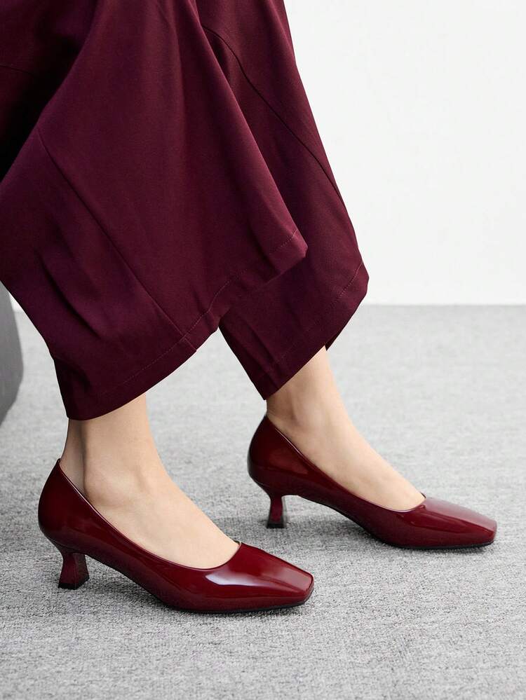 CUCCOO BIZCHIC Women's Elegant Commuting Minimalist Square Toe Pumps For Christmas
