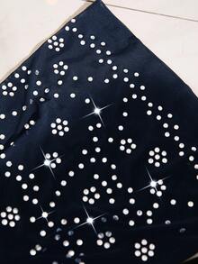 Gownix Plus Size Women Elegant Rhinestone Embellished Dress, Suitable For Autumn And Winter