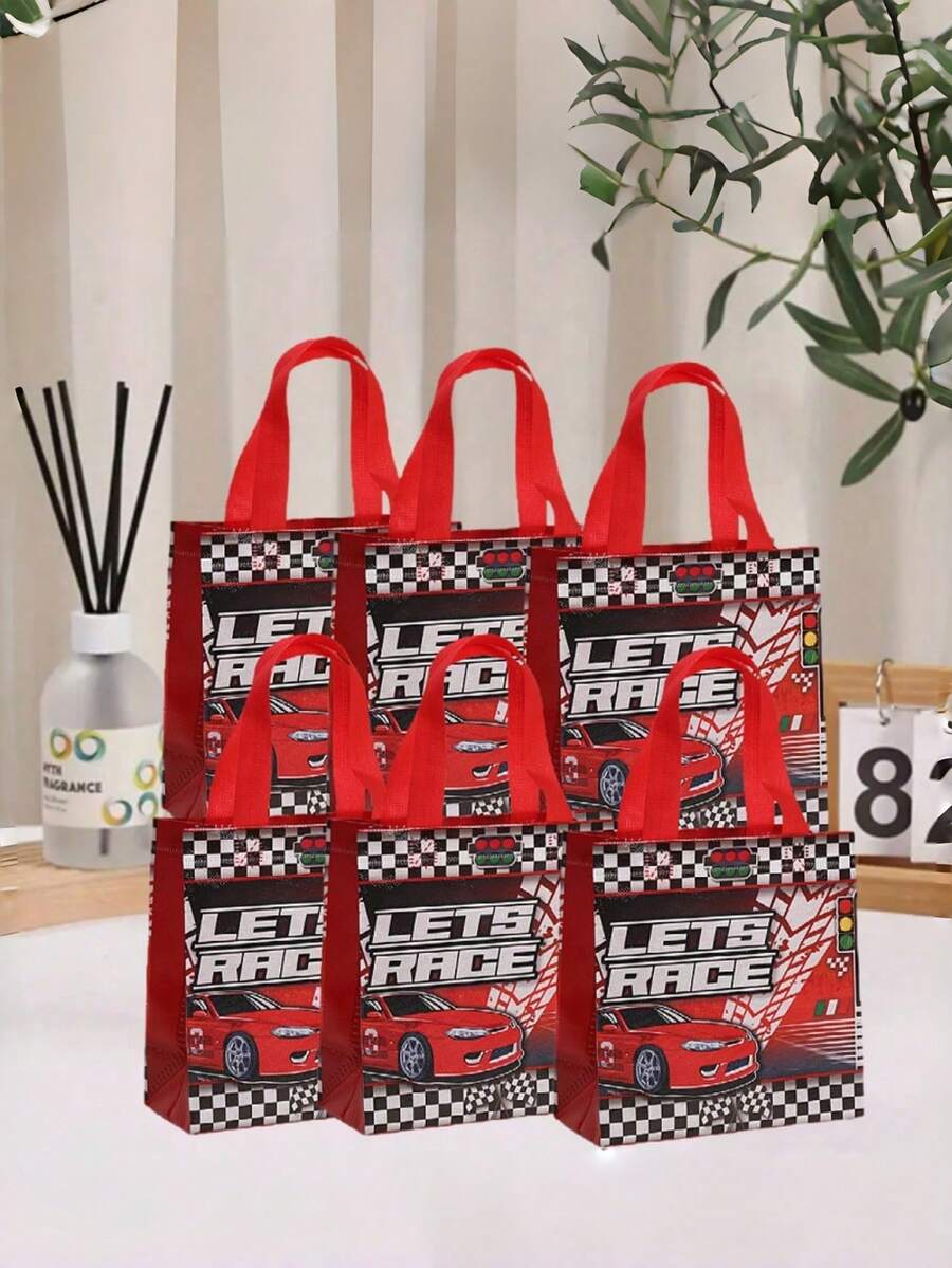 Túi quà tặng tiệc đua xe có tay cầm, đồ trang trí sinh nhật theo chủ đề xe đua, túi quà cho trẻ em, bé trai, đồ dùng tổ chức tiệc, túi quà, hộp quà tặng trang trí tiệc - Nhiều màu - Xem 1
