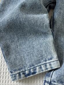 Playful Pals Süßes Cartoon-Muster bestickte Baby Jungen Lässig Jeans Latzhose, niedlich & modisch für Outdoor, Alltag, Party, Schule, Zuhause - Mittele Waschung - Übersicht 5