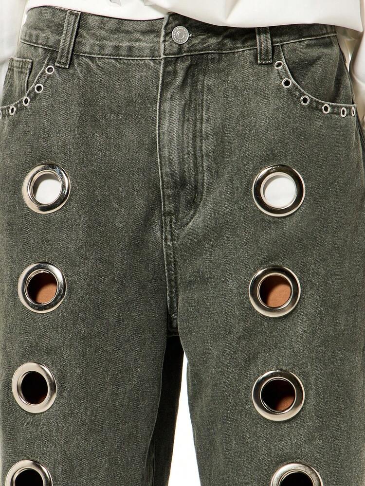 SUMWON WOMEN 아이릿 와이드 레그 데님 진