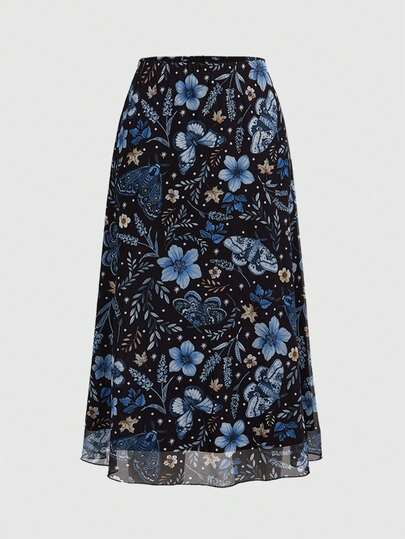 Fairycore Gonna mini a-line punk da donna con stampa gotica scura di pipistrelli, teschi, lune e zucche