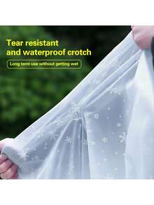 女士透明雨衣套装，含连帽外套和裤子 - 简约、时尚、休闲，适合日常穿着。 - 白色 - 查看 4