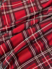 Chân váy lưới đuôi cá họa tiết kẻ caro đơn giản dành cho nữ - Đỏ - Xem 7