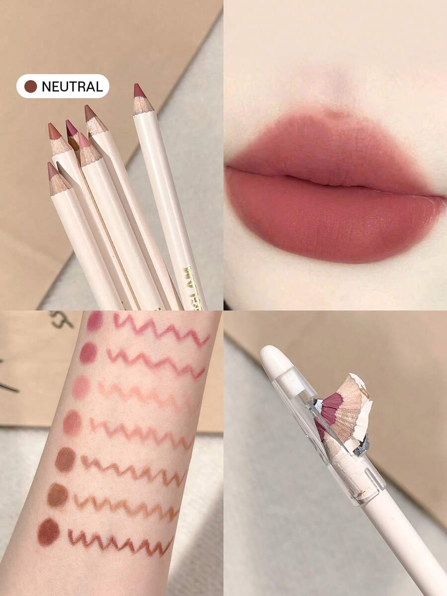 SHEGLAM Lip Facts 唇線筆-中性 乳霜霧面唇線筆 高色素 不易褪色 絲般柔滑 霧面輪廓 色調唇妝 品牌 美容 化妝 化妝品 適合女性與女孩 完美搭配冬季 Y2K 時尚 流行 生日禮物 假期 派對準備就緒 最佳顏色