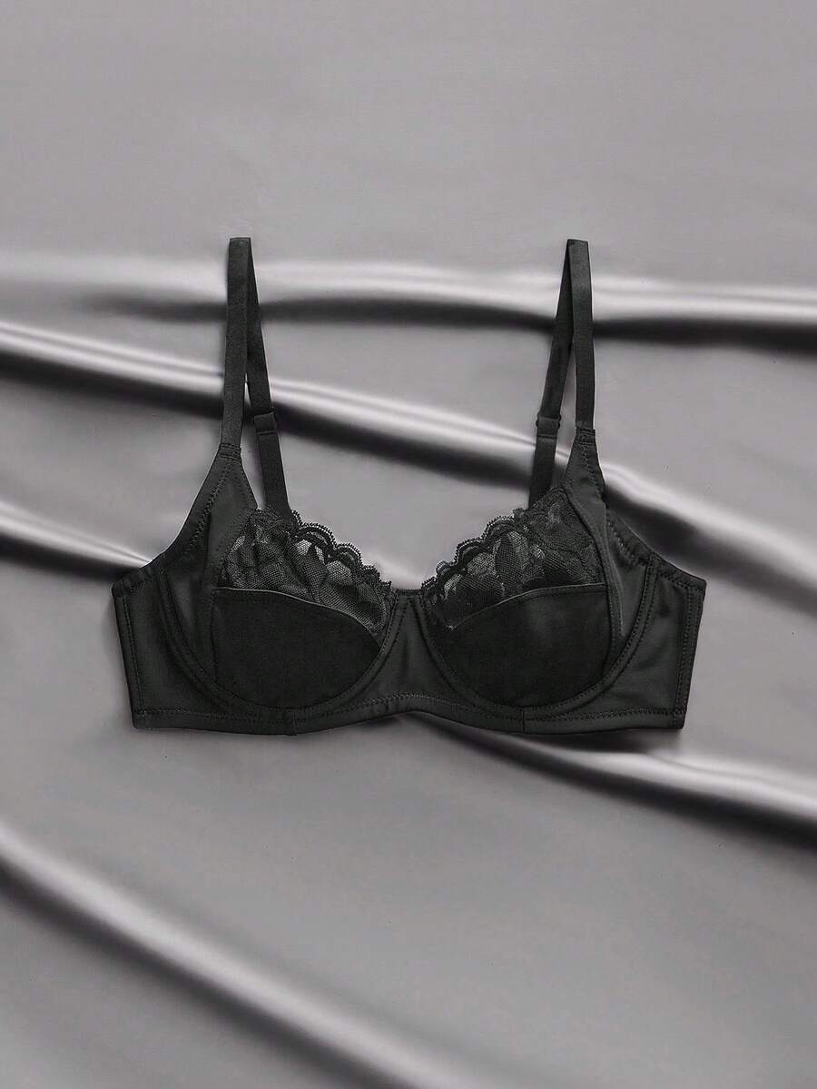 SHEIN Elacene 1件装女士简约性感舒适内裤,适合日常穿着和通勤。 - 黑色 - 查看 1