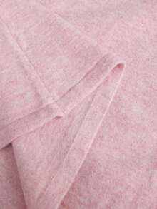 Ontre Women's Light Pink,Autumn,Elegant,Brunch Faux Mohair Wool Dress Set,Long Cardigan & V-Neck Spaghetti Strap H-Line Dress,Dropped Shoulder Knitted Wear - Baby Pink - View 7