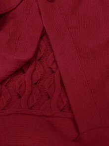 Pariaura Women's Elegant French Style Hollow Bowknot Tie Long Sleeve Sweater, Autumn - Red - View 7