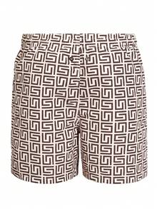 Manfinity VDAYZ Męskie kąpielówki plażowe z nadrukiem i ściągaczem - Morela - Zobacz 2