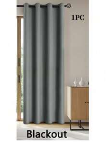 1pc Solid Color Waterproof & Blackout Window Curtain, Modern Simple Heat Insulation Curtain Suitable For Outdoor, Bedroom, Living Room Decoration Gifts Birthday Graduation