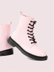 CUCCOO DOLLMOD Women's Fashionable Versatile Lace-Up Ankle Boots For Christmas - Pink - View 2