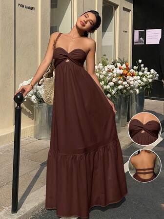 MainGRL Vestido bohemio blanco, sin tirantes, adecuado para vacaciones de primavera/verano