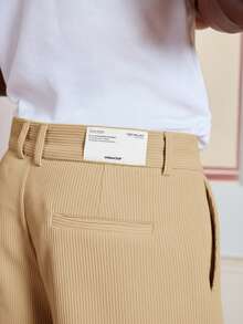 SWAVVY Suéter de punto casual de unicolor con botones para hombre - Amarillo claro - Ver 5