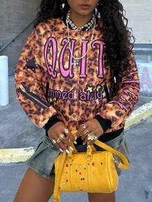 Rovax 女士宽松落肩印花棒球夹克 - 彩色 - 查看 3