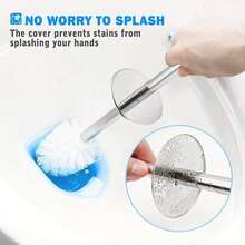 1/2pcs, Flexible Toilet Brush With Detachable Holder - No Dead Comer Cleaning,Long Handle For Bathroom Cleaning,Durable Plastic Brush - Back To School Cleaning Supplies,Ergonomic, Elegant And Durable Bathroom Toilet Brush With 304 Stainless Steel Long Handle - Multicolor - View 7