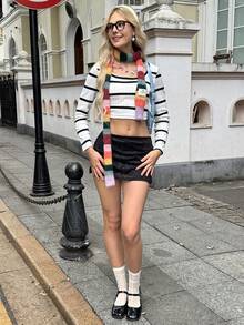 SHEIN EZwear 女士纯色简约 A 字裙，休闲日常穿着