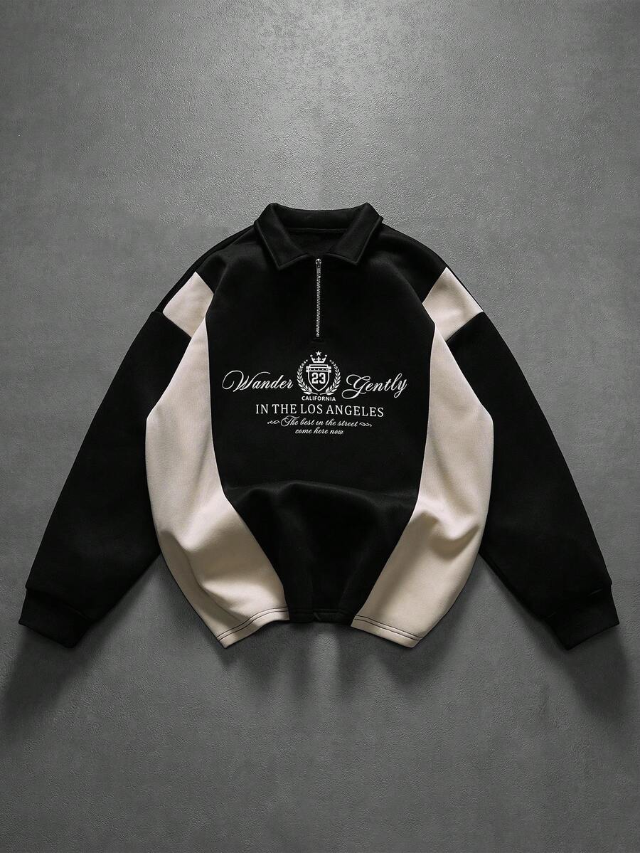 PAVTROS 男士时尚休闲拉链半开襟Polo衫 - 彩色 - 查看 1