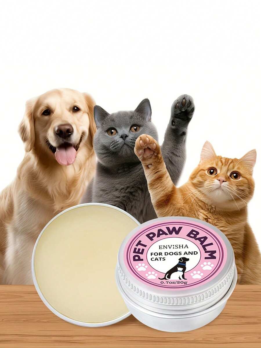 1pc Light Beige Pet Nose, Eye, And Paw Care Cream With Shea Butter. Gentle Formula Combats Dryness And Cracking, Moisturizes And Nourishes. Suitable For Outdoor Use By Cats And Dogs. Hypoallergenic, Home And Pet-Specific. - Multicolor - View 1