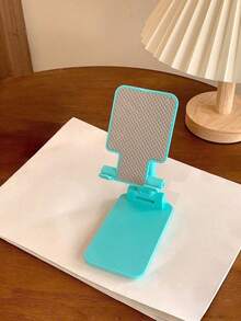 SHEIN 1PC Foldable Desktop Phone Stand - Adjustable Height & Angle, Universal Phone Holder For All Smartphones, Portable Travel & Office Essentials, Non-Slip Silicone Base, Hands-Free Viewing For Video Calls, Streaming, Reading - Space Saving Desk Organizer