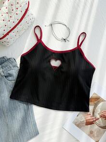 Comfortcana 2件套加大码镂空网纱刺绣吊带背心和吊带衫，情人节系列，2024春夏款 - 彩色 - 查看 4