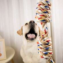 1个超大型狗狗拔河玩具，耐啃咬绳，适合中大型犬，牙齿护理，宠物用品 - 棕色 - 查看 2