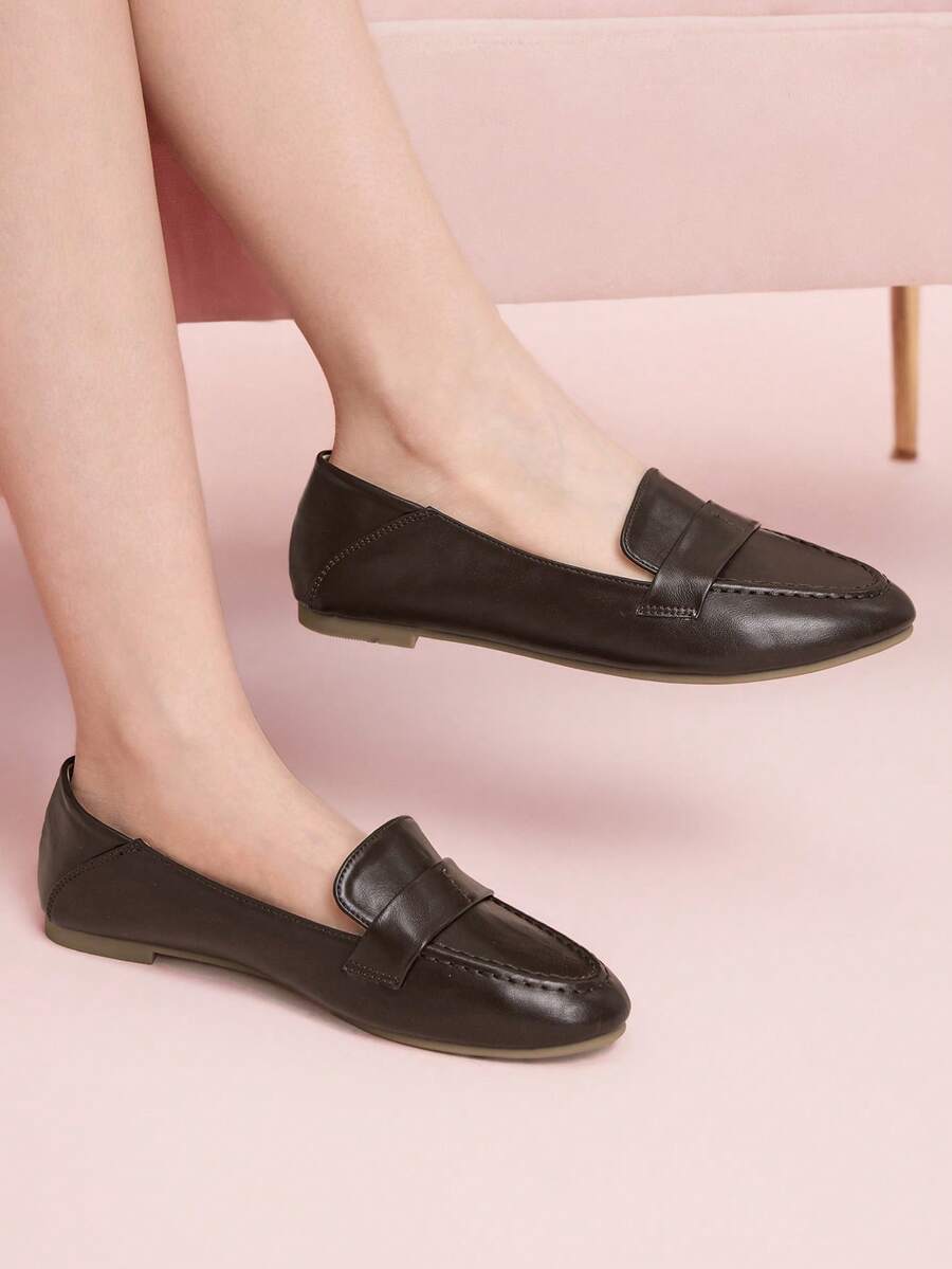 CUCCOO DOLLMOD Mocasines planos de unicolor versátiles y casuales para mujeres - Marrón - Ver 1