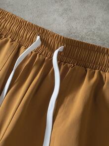 PAVTROS Men's Casual Letter Print Jacket And Pants Set, Autumn Mens Two Piece Set Mens Co Ord Set Men Summer Sweatsuit Mens Street Wear Sets Mens 2 Piece Outfits Brown