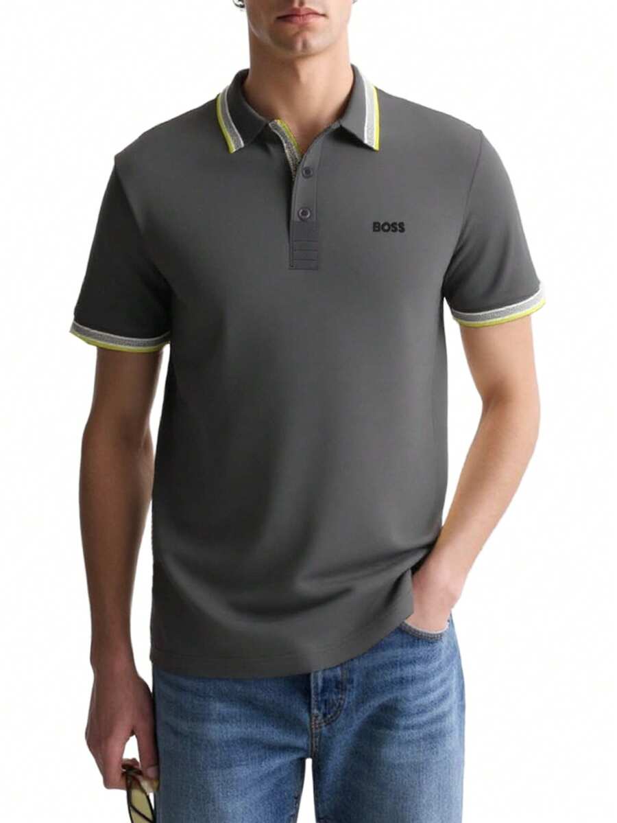 Hugo Boss Paddy Men's Polo Shirt Grey - Black - View 1