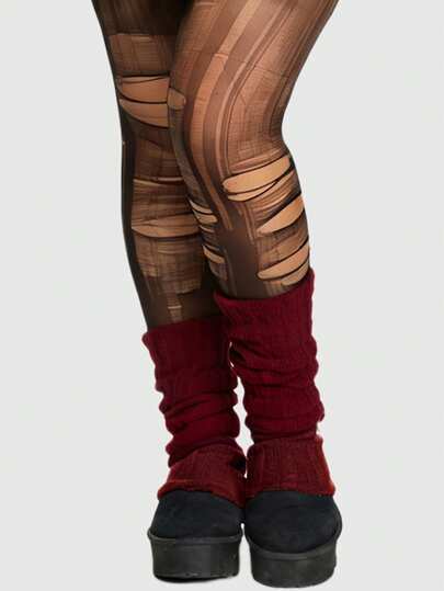 Grunge Punk 1 par de calcetines de red de estilo punk con patrón de tornado rojo + 1 par de ligas para la pierna con patrón de estrella Y2K, adecuados para uso diario, fiesta de baile, combinación de calcetines de ajuste ceñido