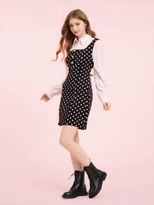 CUCCOO DOLLMOD 女士时尚百搭系带中筒靴 - 黑色 - 查看 6