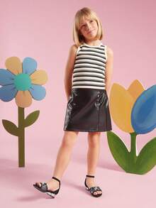 Mini mi #SparkleChic Girls' Ankle Strap Low Crystal Blow Heel Rhinestone Bow Mesh Black Dress Sandals – Elegant, Dazzling & Comfortable. - Black - View 4