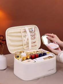 Nowa kosmetyczka o dużej pojemności z PU, wodoodporna, damska kosmetyczka, przenośna kosmetyczka podróżna, torba o unikalnym designie, dekoracja pokoju, torby, kosmetyczka, toaletka, podróż, kosmetyczka - Wielokolorowe - Zobacz 6