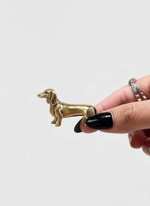 Cirelle 1 件铜合金迷你腊肠犬雕像，3D 金属模型腊肠犬猎犬装饰，适用于家居装饰、书桌、架子、电视柜、橱柜、办公桌、展示窗、酒吧、派对、节日、生日礼物、摄影道具 - 彩色 - 查看 6