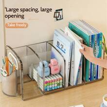 Acrylic Bookends, Transparent Bookshelves, Bookends, Desktop Storage Boxes, Office Document Racks, Student Book Storage Racks, Album Display Racks, Creative Storage - Transparent - View 2