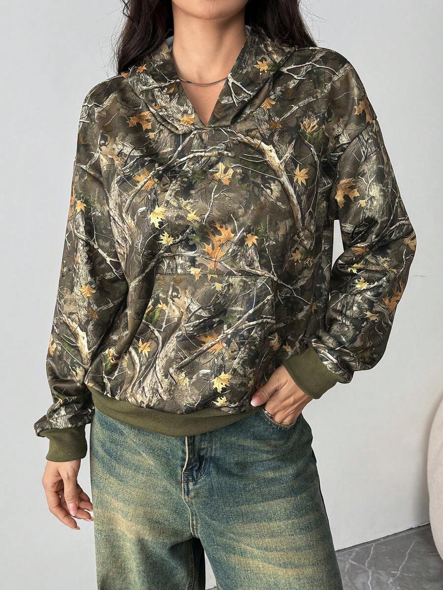 Chiquease Women's Casual Camouflage Print Sweatshirt - Multicolor - View 1