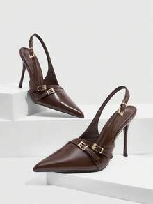 CUCCOO SZL Damskie szpilki ze spiczastym noskiem i klamrą w modnym stylu do pracy