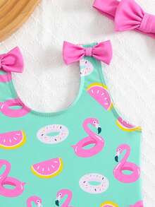SHEIN Baby Girls' Colorful Printed Sleeveless Swimsuit Watermelon Baby Swimsuit Girls One Piece Summer Outfit Baby Girl Swimsuit Fruit Toddler Birthday Swim Suit Outfit Ice Cream Swimsuit Cute Summer Baby Swimsuit Ruffle Baby Swimsuit Flamingo Baby Swimsuit Toddler Girl One Piece Swimsuit Ruffle Trim Swimsuit Watermelon Print Swimsuit Flamingo Print Swimsuit Baby Girl One Piece Swimsuit Fruit Pattern Swimsuit Toddler Girl Swimsuit One Piece Baby Summer Outfit Watermelon Flamingo Swimsuit Fruit Pattern Fruit Pattern Toddler Swimsuit - Multicolor - View 6