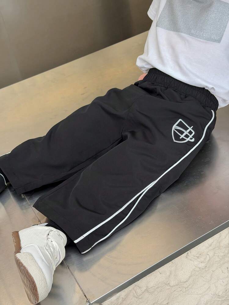 Baby Boy Casual Embroidered Side Stripe Fashion Pants