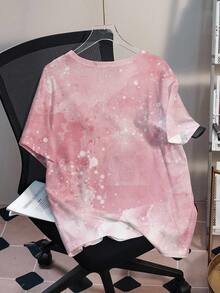 My Little Pony X SHEIN 大码夏季休闲马匹印花圆领短袖T恤