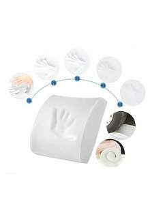 1个符合人体工学的记忆棉腰部支撑枕，带可调节绑带和网布套，适用于办公椅、汽车座椅、游戏椅，矫正姿势，舒适坐垫，缓解背痛